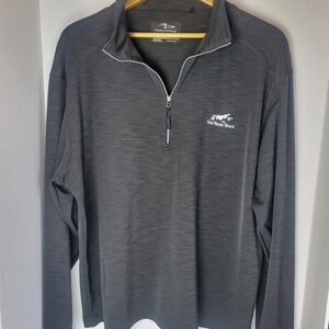 Page & Tuttle Mens XL Gray The Bear Trace Quarter Zip Pullover Golf Shirt LS